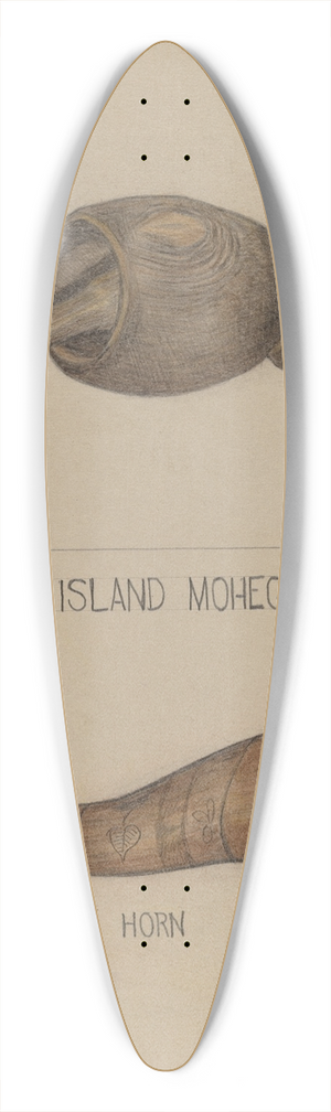 Charles Charon - Horn and Mortar & Pestle 39.3 inch art pintail longboard deck
