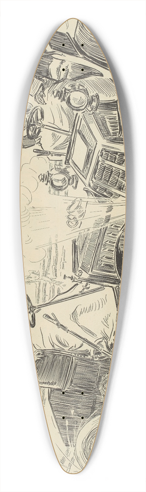 Charles Dana Gibson - All broken up 39.3 inch art pintail longboard deck