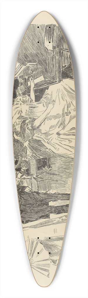 Charles Dana Gibson - A professional evening 39.3 inch art pintail longboard deck