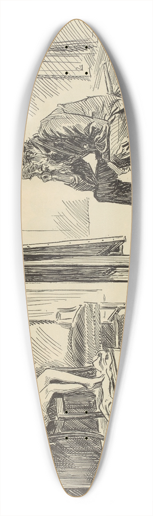 Charles Dana Gibson - Art is long 39.3 inch art pintail longboard deck