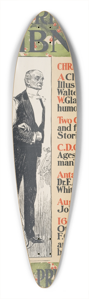 Charles Dana Gibson - The Christmas Scribners 39.3 inch art pintail longboard deck