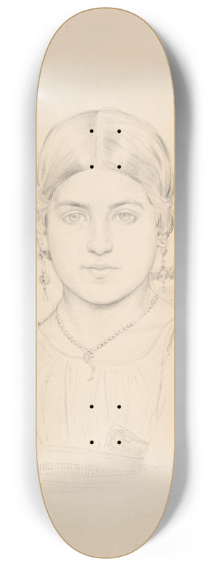 Jean Auguste Dominique Ingres - Bust of a Gypsy Girl 8.25 inch art skate deck