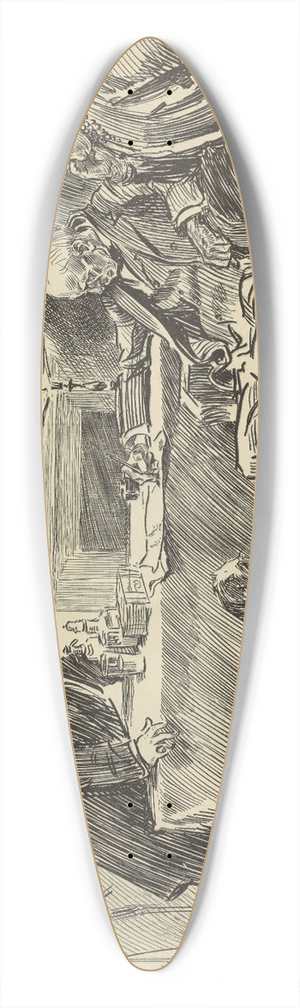Charles Dana Gibson - Uncle Tagg makes his will 39.3 inch art pintail longboard deck