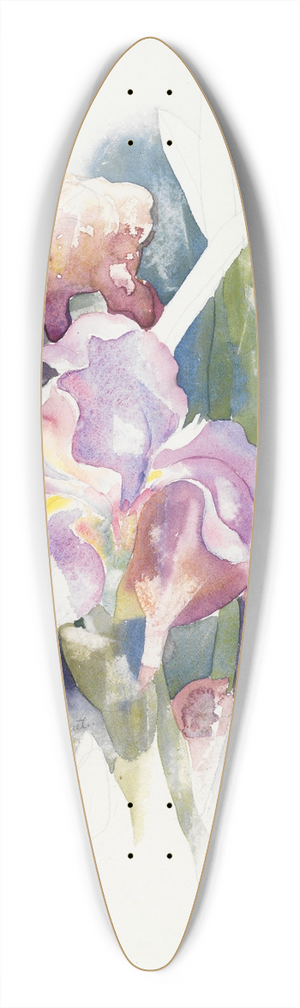 Charles Demuth - Purple Iris 39.3 inch art pintail longboard deck