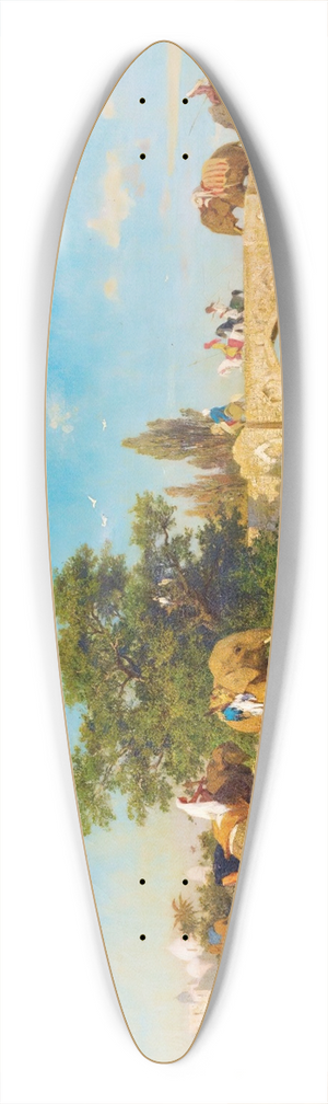 Charles de Tournemine - Elephants By A River 39.3 inch art pintail longboard deck