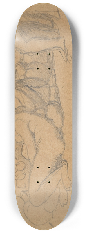 Jean Auguste Dominique Ingres - Nude Figures for Lge dOr, Chteau de Dampierre 8.25 inch art skate deck