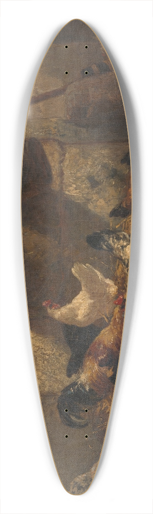 Charles Emile Jacque - Chickens 39.3 inch art pintail longboard deck