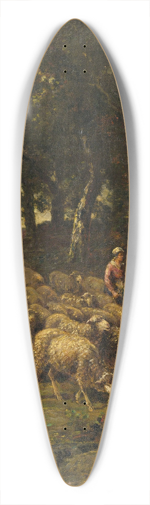 Charles Emile Jacque - Shepherdess And Her Flock 39.3 inch art pintail longboard deck