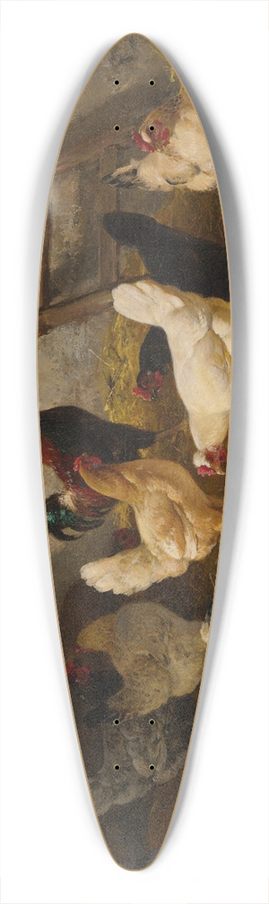 Charles Emile Jacque - The Hen-Roost 39.3 inch art pintail longboard deck