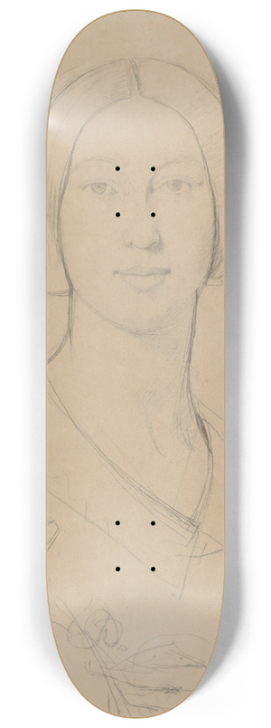 Jean Auguste Dominique Ingres - Portrait of Madame Paul Meurice, ne Palmyre Granger 8.25 inch art skate deck
