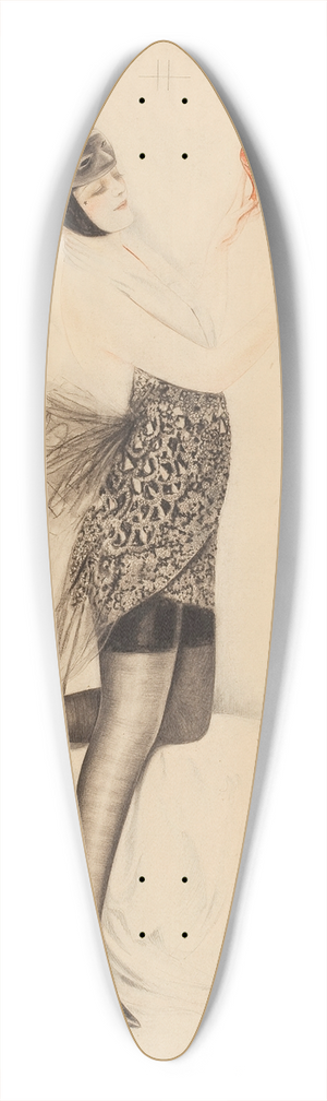 Charles Gates Sheldon - Masquerade Ball 39.3 inch art pintail longboard deck