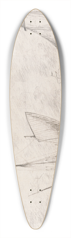 Charles Golding Constable - Shipping Scene 39.3 inch art pintail longboard deck