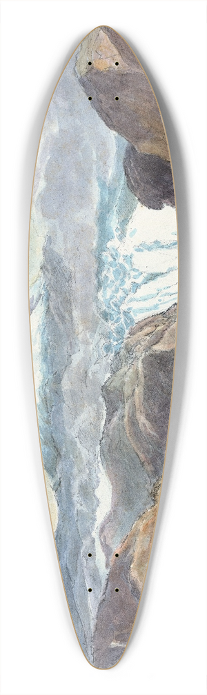 Charles Hamilton Smith - Mount Hecla Iceland 39.3 inch art pintail longboard deck