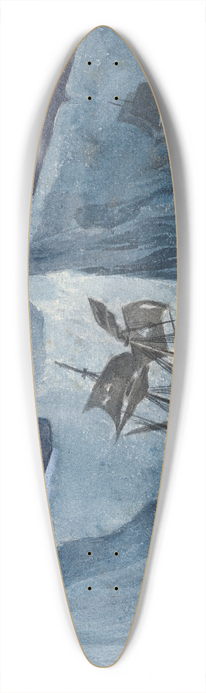 Charles Hamilton Smith - The Erebus Passing Through the Chain of Icebergs 39.3 inch art pintail longboard deck