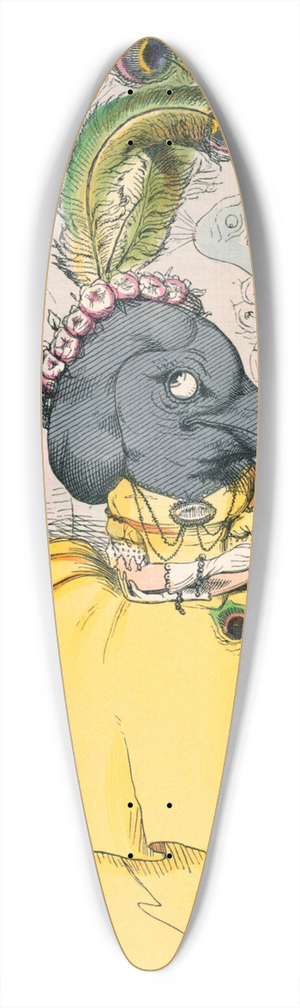 Charles Henry Bennett - The Daw In Borrowed Plumes 39.3 inch art pintail longboard deck
