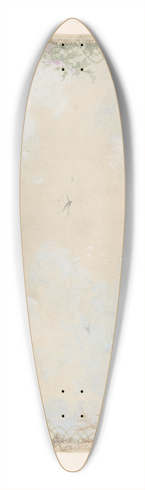 Charles Monblond - Designs for Ceilings with Clouds and Birds 39.3 inch art pintail longboard deck