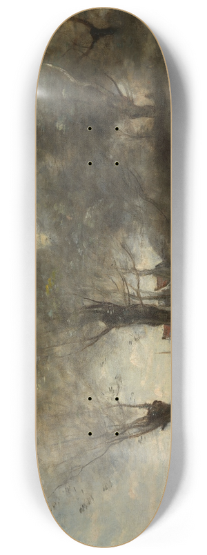 Jean-Baptiste-Camille Corot - A Pond in Picardy 8.25 inch art skate deck