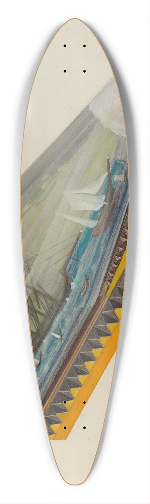 Charles R. Shane - Ship in a Bottle 39.3 inch art pintail longboard deck