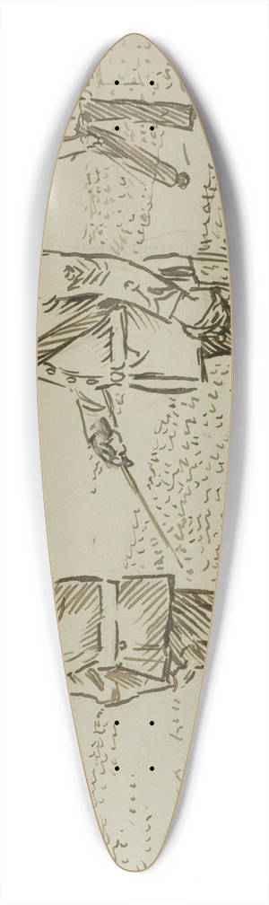Charles Samuel Keene - A Poser 39.3 inch art pintail longboard deck