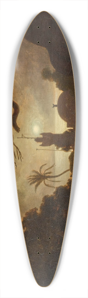 Charles Thodore Frre - Mosque in the Moonlight 39.3 inch art pintail longboard deck