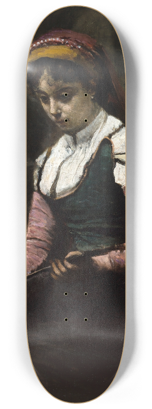 Jean-Baptiste-Camille Corot - Girl with Mandolin 8.25 inch art skate deck