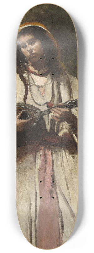 Jean-Baptiste-Camille Corot - Gypsy Woman with Mandolin 8.25 inch art skate deck