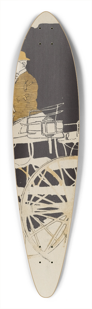 Charles Wright - Man driving a carriage 39.3 inch art pintail longboard deck