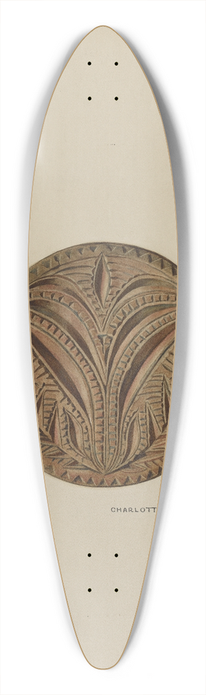 Charlotte Angus - Pa. German Butter Mold 39.3 inch art pintail longboard deck