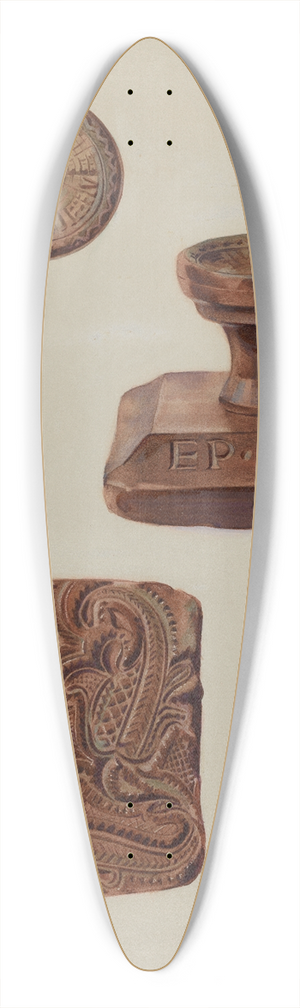 Charlotte Angus - Textile Stamp 39.3 inch art pintail longboard deck