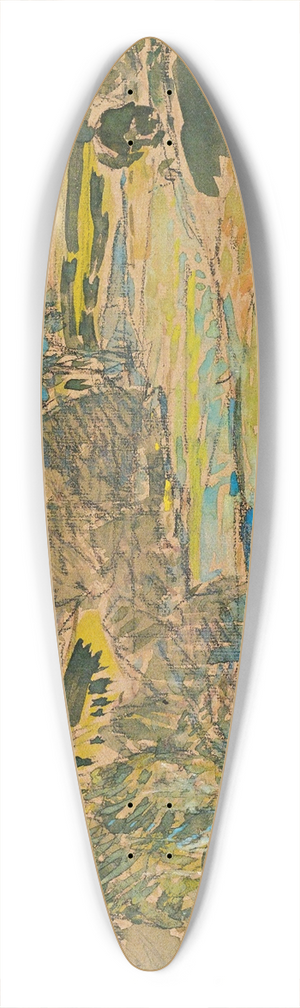 Childe Hassam - Extensive Landscape With River 39.3 inch art pintail longboard deck