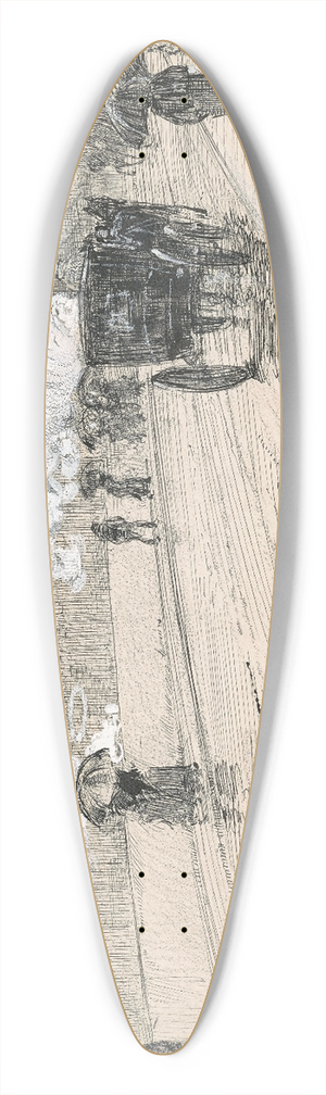 Childe Hassam - Rainy Day, Boston 39.3 inch art pintail longboard deck