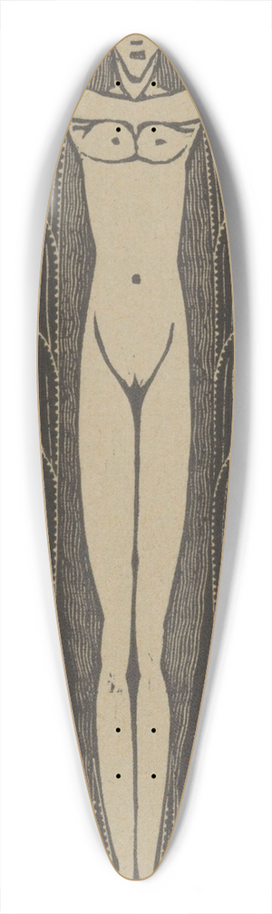 Chris Lebeau - Vrouwenfiguur 39.3 inch art pintail longboard deck
