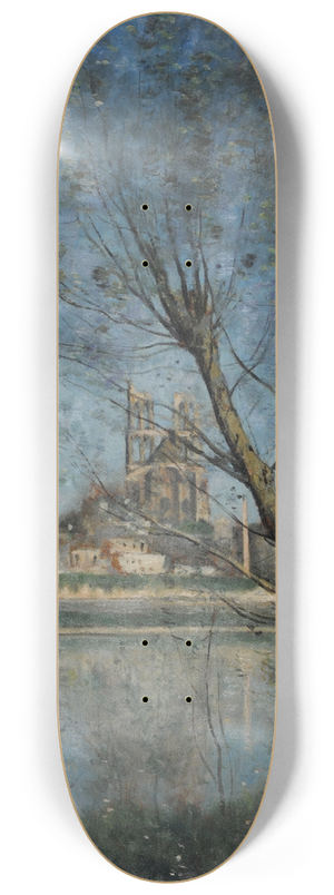 Jean-Baptiste-Camille Corot - Mantes (le matin) 8.25 inch art skate deck