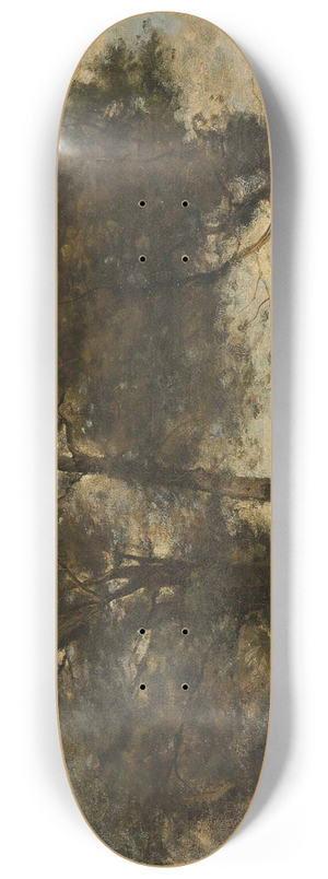 Jean-Baptiste-Camille Corot - Marecages Boise Avec Trois Vaches 8.25 inch art skate deck
