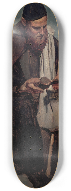Jean-Baptiste-Camille Corot - Moine italien assis, lisant (Seated Italian Monk Reading) 8.25 inch art skate deck