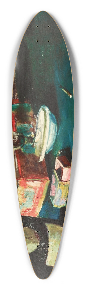 Christian Krohg - Still life with a D.O.M. bottle 39.3 inch art pintail longboard deck