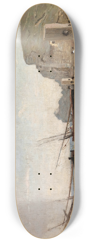 Jean-Baptiste-Camille Corot - The Beach, tretat 8.25 inch art skate deck