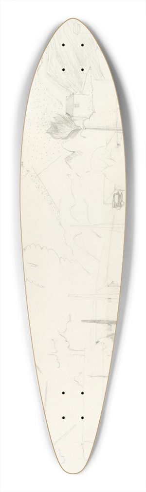 Christopher Wood - Cornish Harbour 39.3 inch art pintail longboard deck