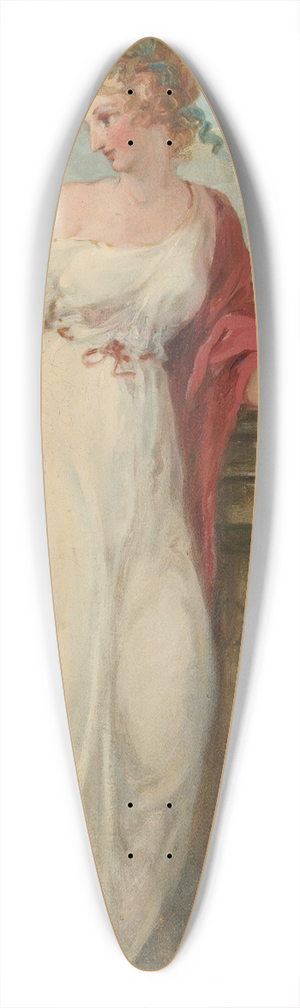 Circle of Angelica Kauffmann - Muse with a trumpet 39.3 inch art pintail longboard deck