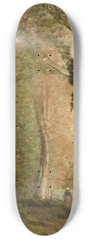 Jean-Baptiste-Camille Corot - Un chemin sous les arbres au printemps 8.25 inch art skate deck