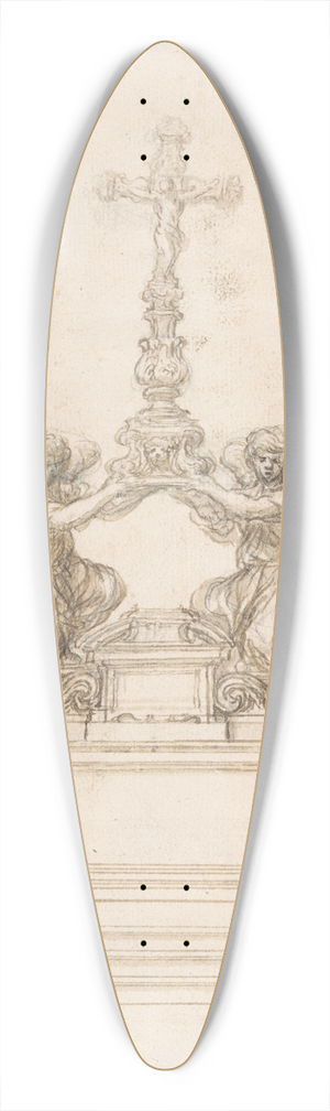 Ciro Ferri - Design for an Altar with Kneeling Angels Supporting a Crucifix 39.3 inch art pintail longboard deck