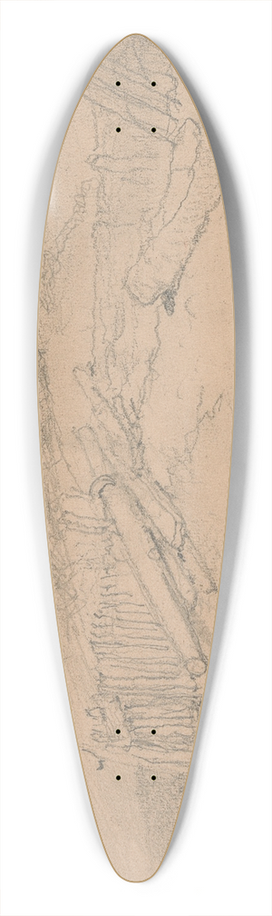 Clarkson Stanfield - Study of a Dry Dock with Boat 39.3 inch art pintail longboard deck