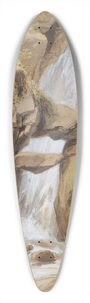 Clarkson Stanfield - Waterfall, St Knightons Kieve, Tintagel, Cornwall 39.3 inch art pintail longboard deck