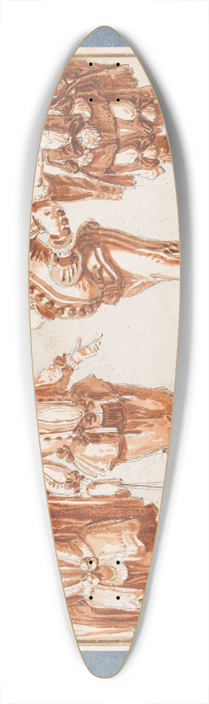 Claude Gillot - Vier Kostmfiguren 39.3 inch art pintail longboard deck