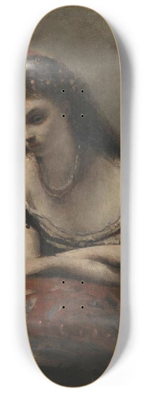 Jean-Baptiste-Camille Corot - Young Woman Leaning on a Cushion 8.25 inch art skate deck