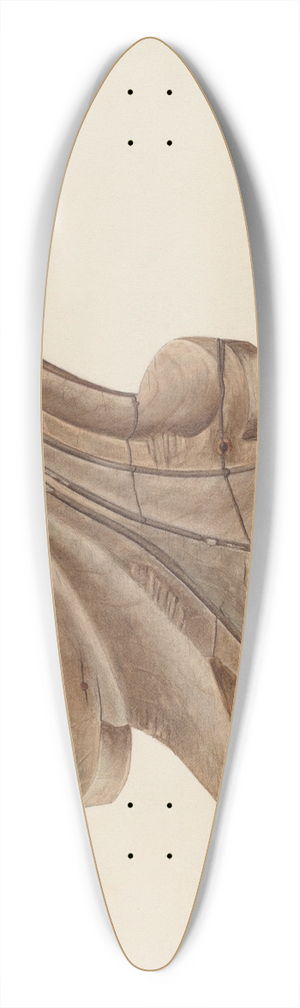 Clayton Clements - Wood Carving  Scroll 39.3 inch art pintail longboard deck