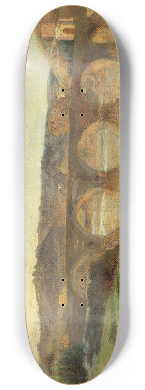 Jean-Baptiste Carpeaux - Italian Landscape With Bridge 8.25 inch art skate deck