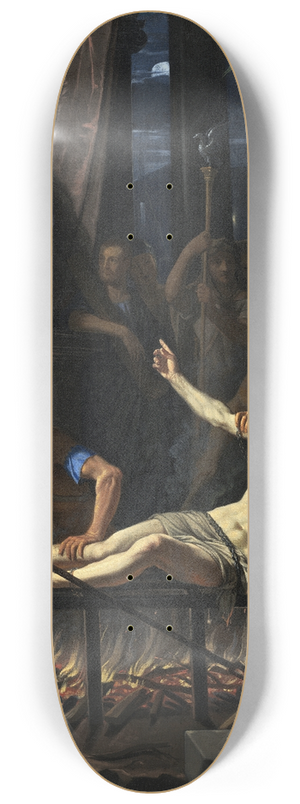 Jean-Baptiste de Champaigne - The Martyrdom of Saint Lawrence 8.25 inch art skate deck