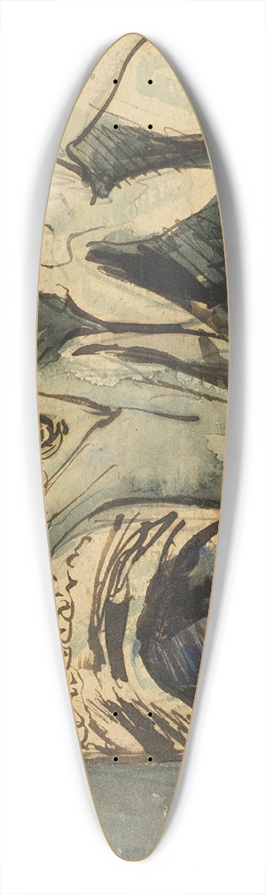 Constantin Guys - Three Servant Women 39.3 inch art pintail longboard deck