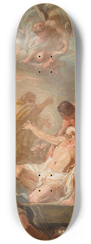 Jean-Baptiste Deshays - Saint Andrew, Brought by His Tormentors, Refuses to Worship the Pagan Gods 8.25 inch art skate deck